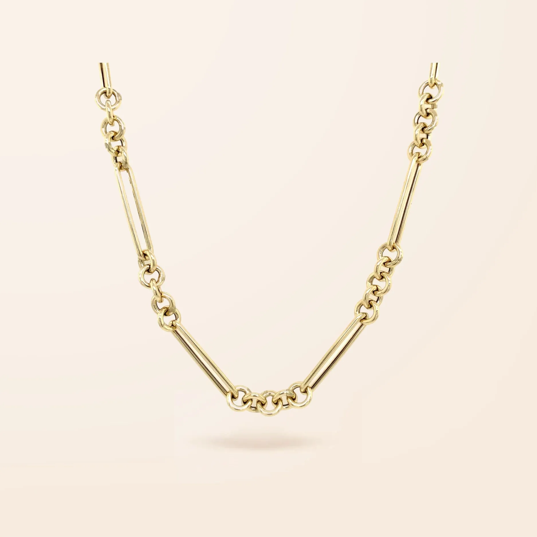 10K Gold Mixed Link Necklace