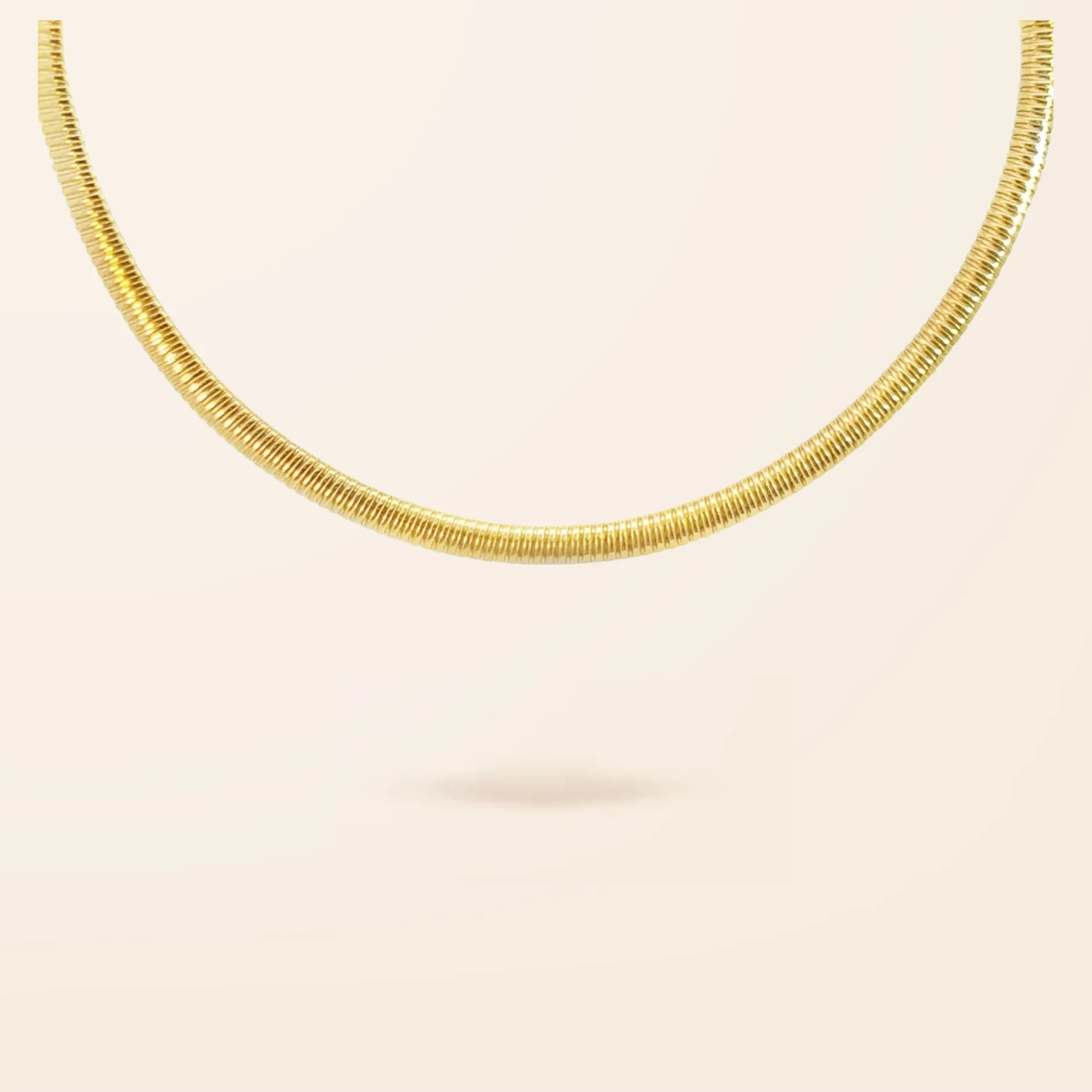 10K Gold Omega Snake Necklace