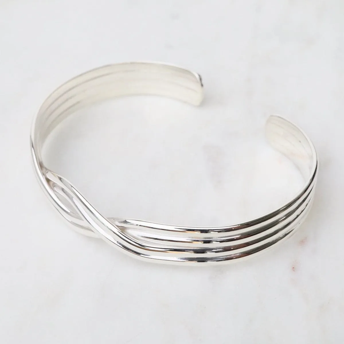 1/2" 4 Strand Overlapping Sterling Silver Cuff