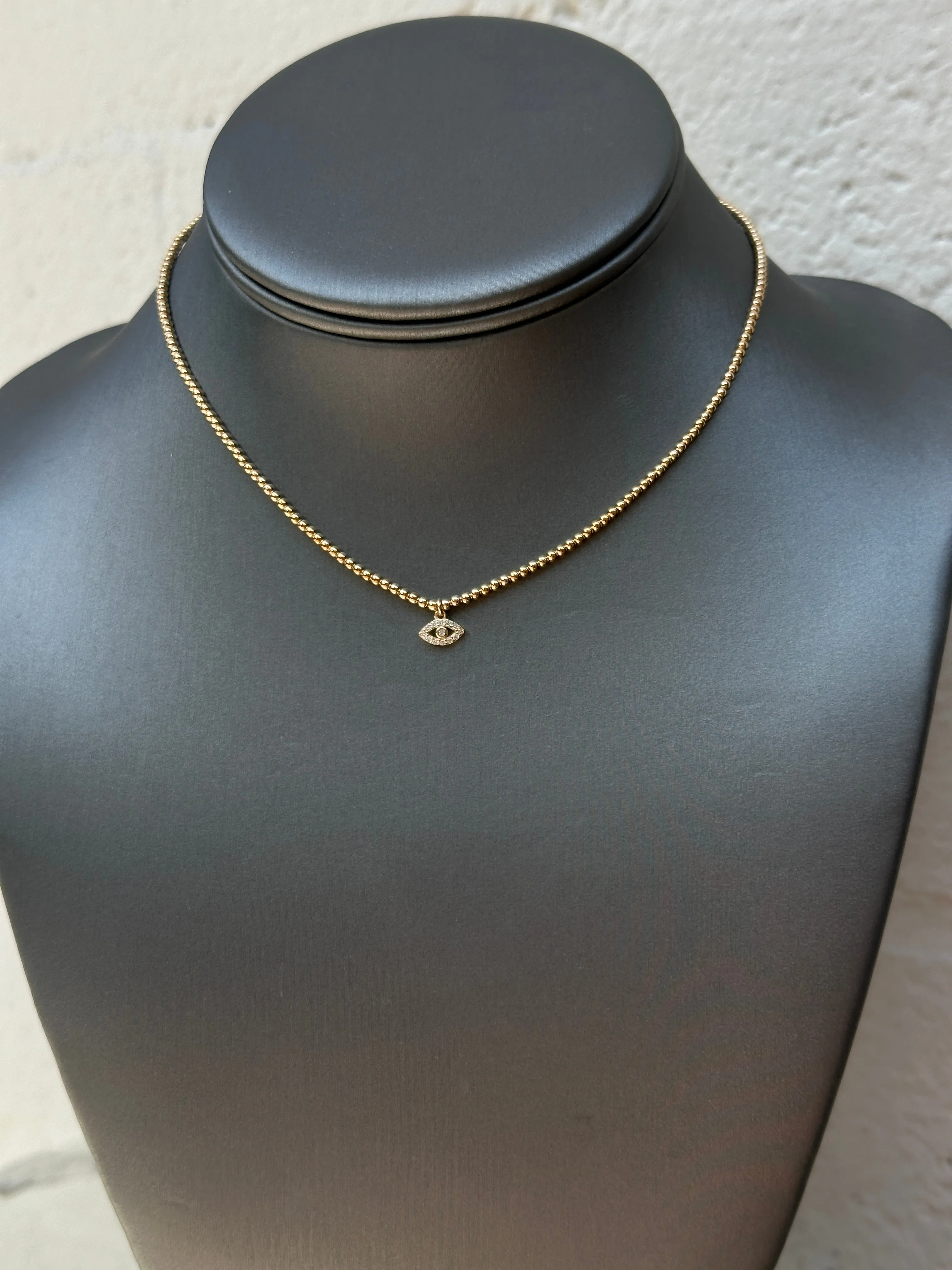 14K Evil Eye Necklace