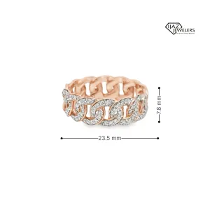 14K Rose Gold 0.61 CTW Diamond Cuban Ring