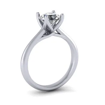 14k White Gold Open Petal Solitaire Semi-Mount Engagement Ring