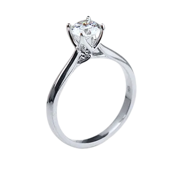 14k White Gold Open Petal Solitaire Semi-Mount Engagement Ring