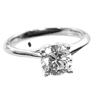 14k White Gold Open Petal Solitaire Semi-Mount Engagement Ring