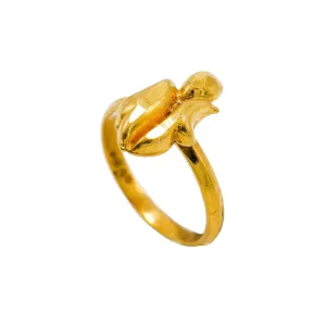 22K Yellow Gold Ring For Kids W/ Smooth Abstract Design