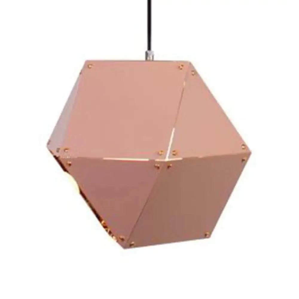 9.5"/12" Gem Hanging Light Kit - Minimalist Metal Pendant Lamp in Black/White/Pink