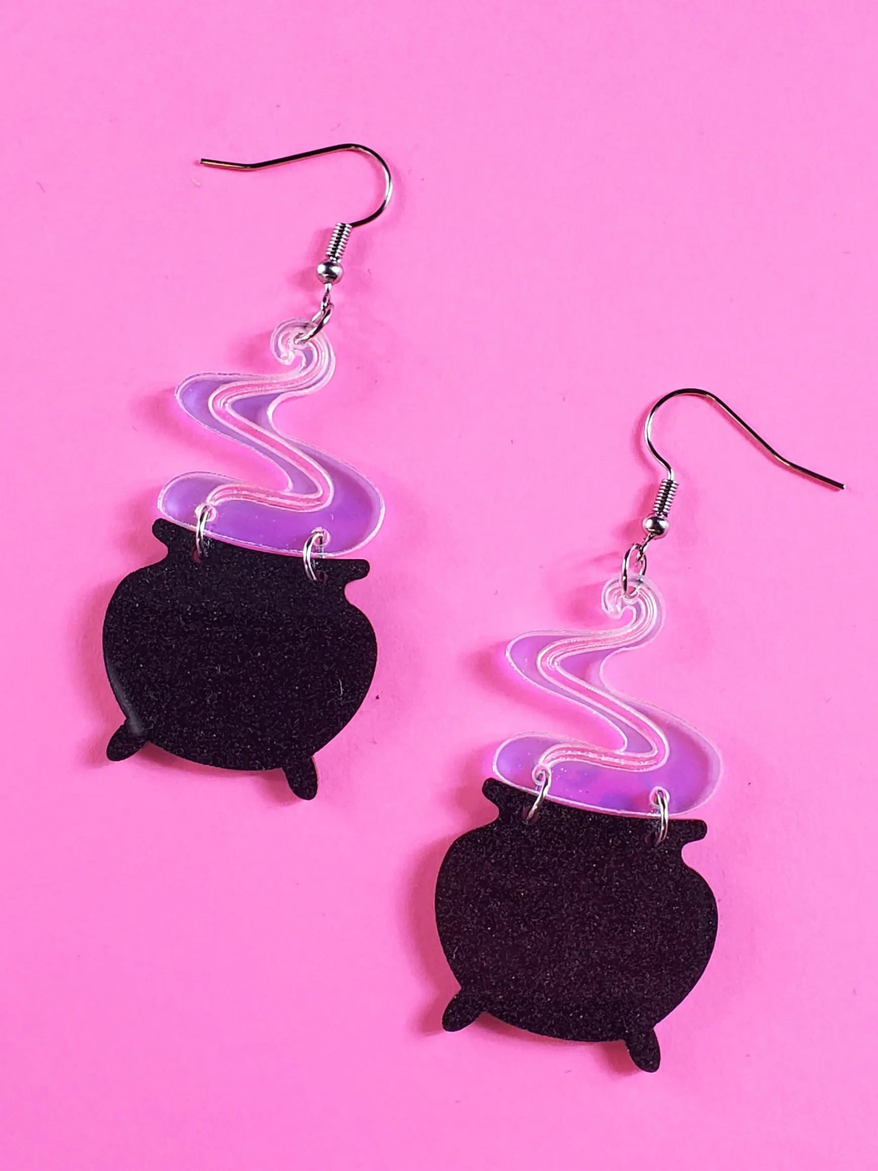 Acrylic Cauldron Dangle Earrings