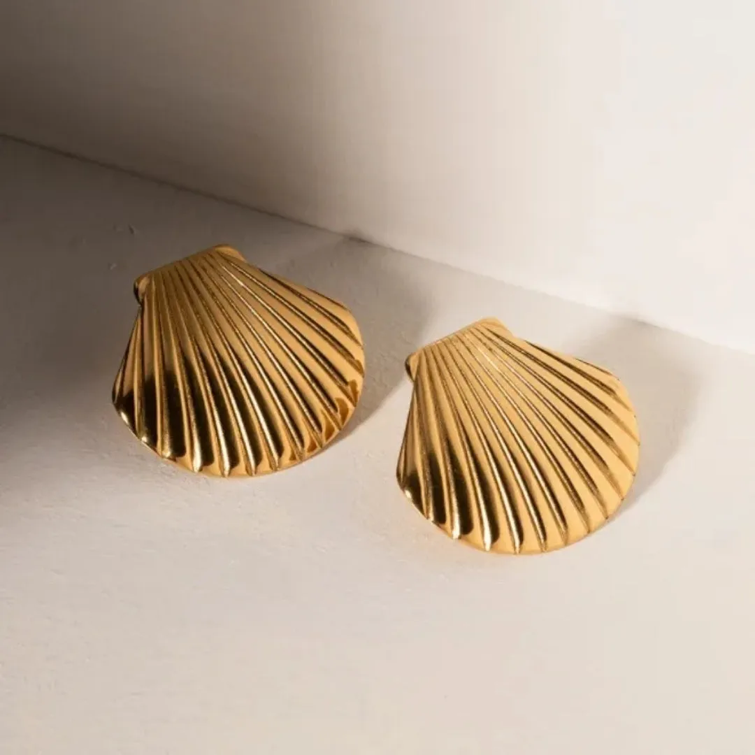 Anti Tarnish Chunky Seashell Earrings