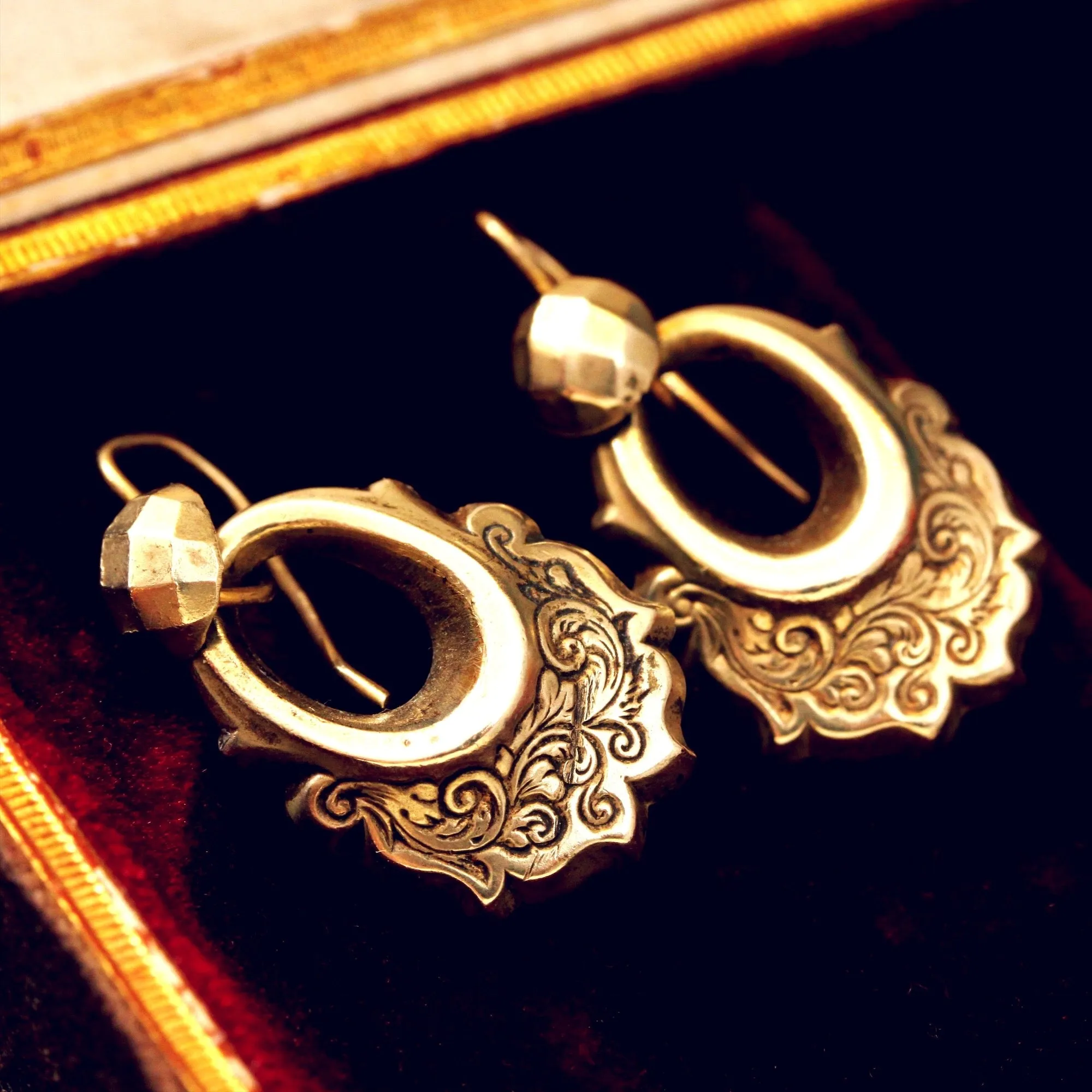 Antique Victorian Hoop Earrings