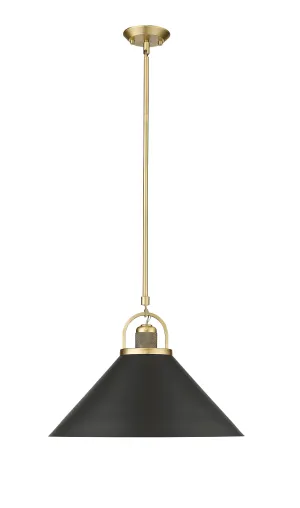 Artistan Pendant - Vintage Brass / Matte Black - 13.1in. Diameter - E26 Medium Base