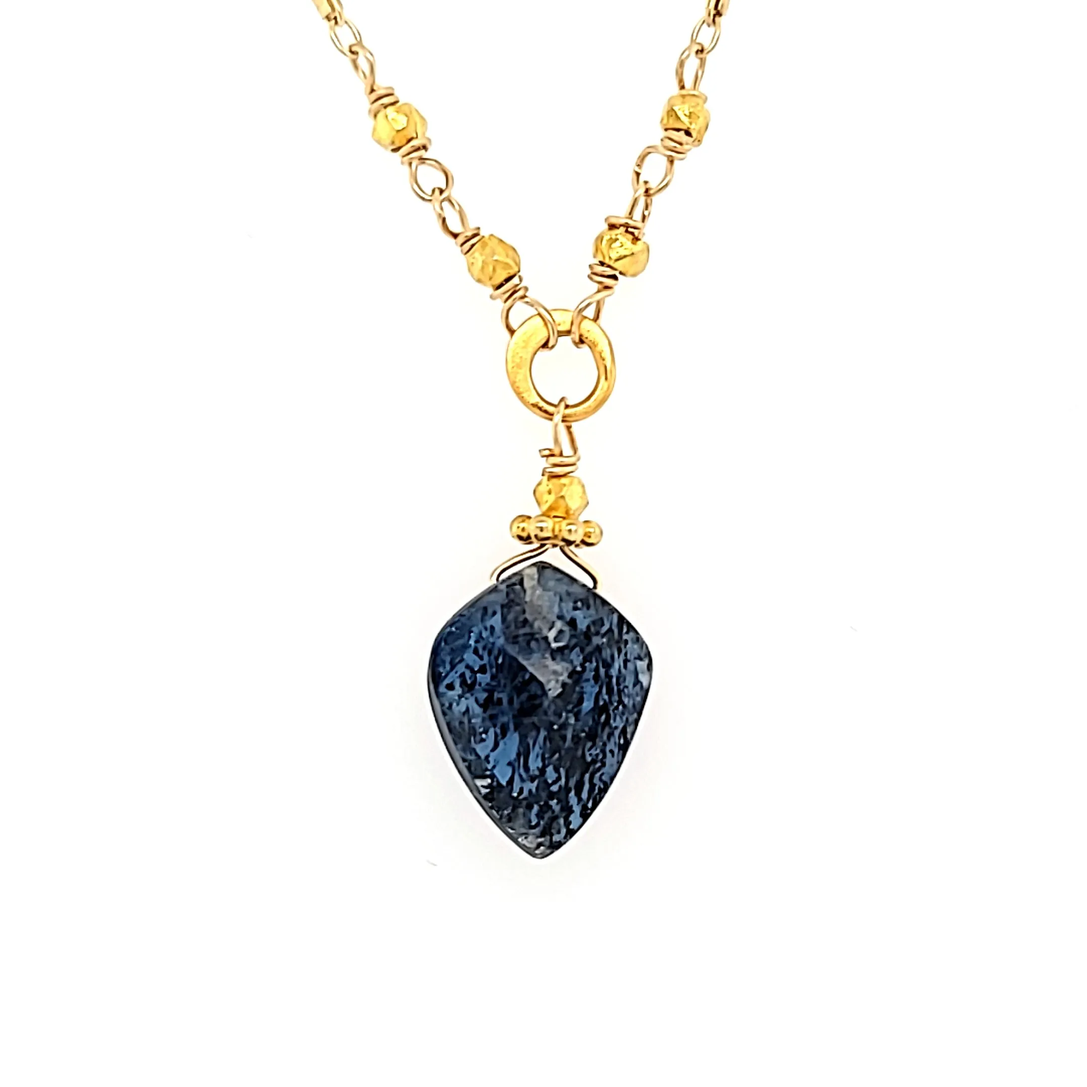 AVF Gold Kyanite Drop Necklace (SI2985)