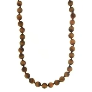 BEADED GEMSTONE TIGER'S EYE ROUND NECKLACE