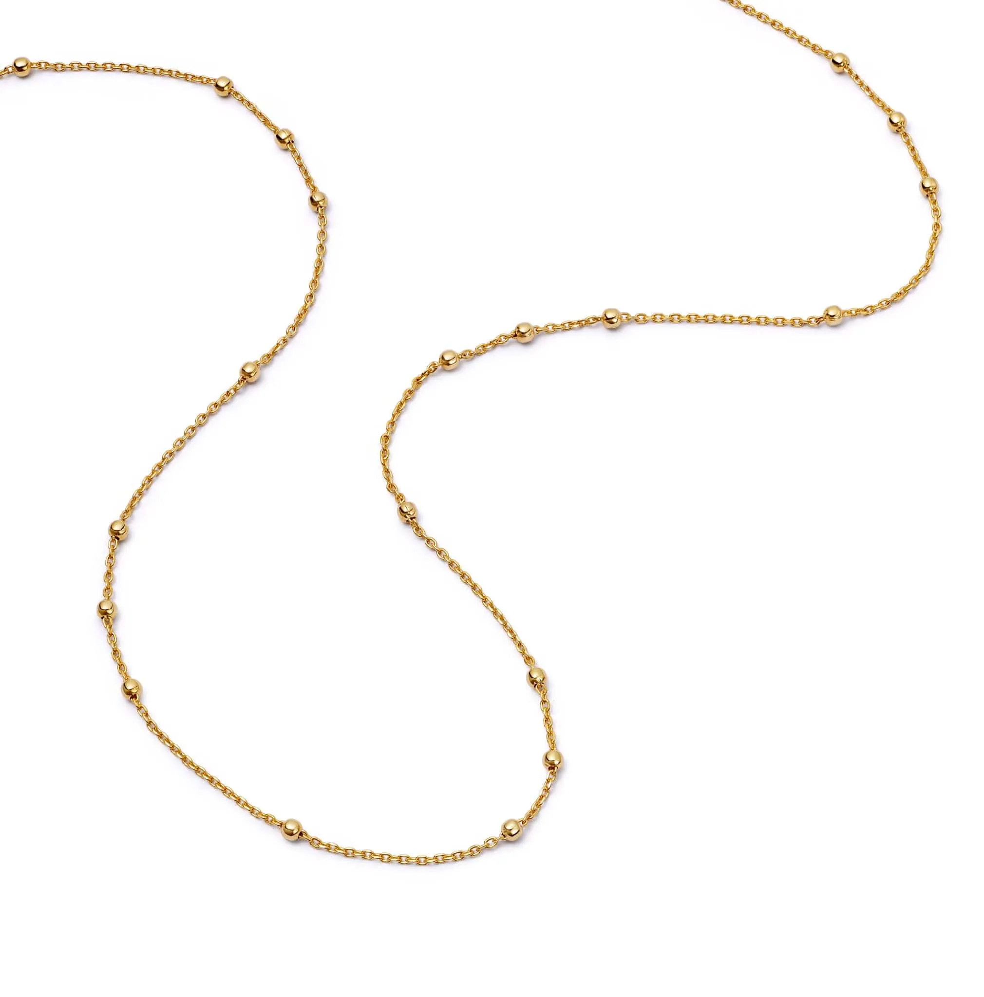 Beaded Layering Chain Necklace 18ct Gold Plate