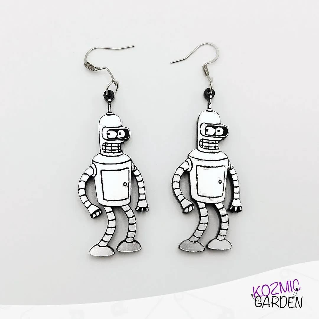 Bender the Robot Earrings | Kiss My Shiny Metal Ass!