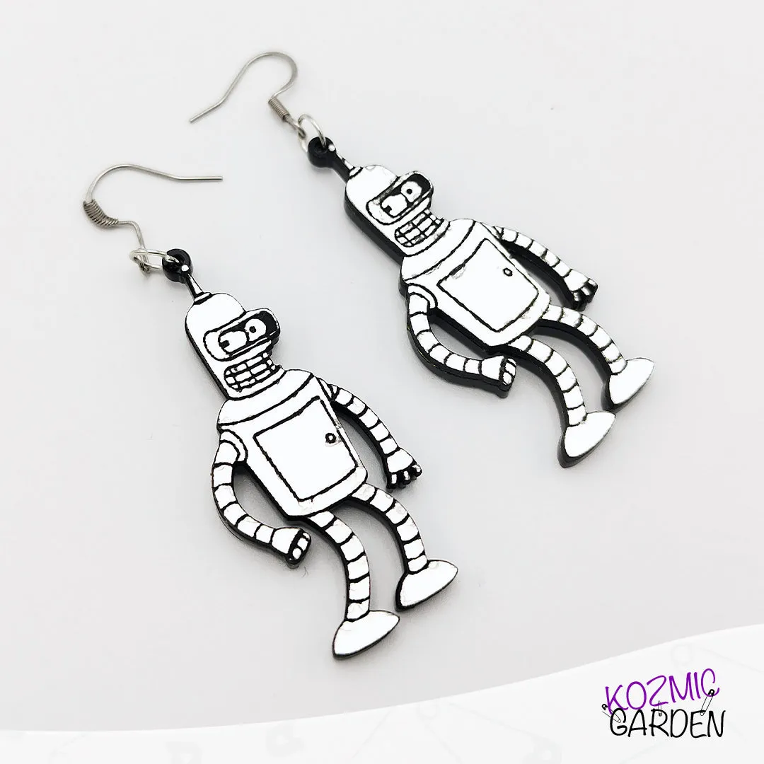 Bender the Robot Earrings | Kiss My Shiny Metal Ass!