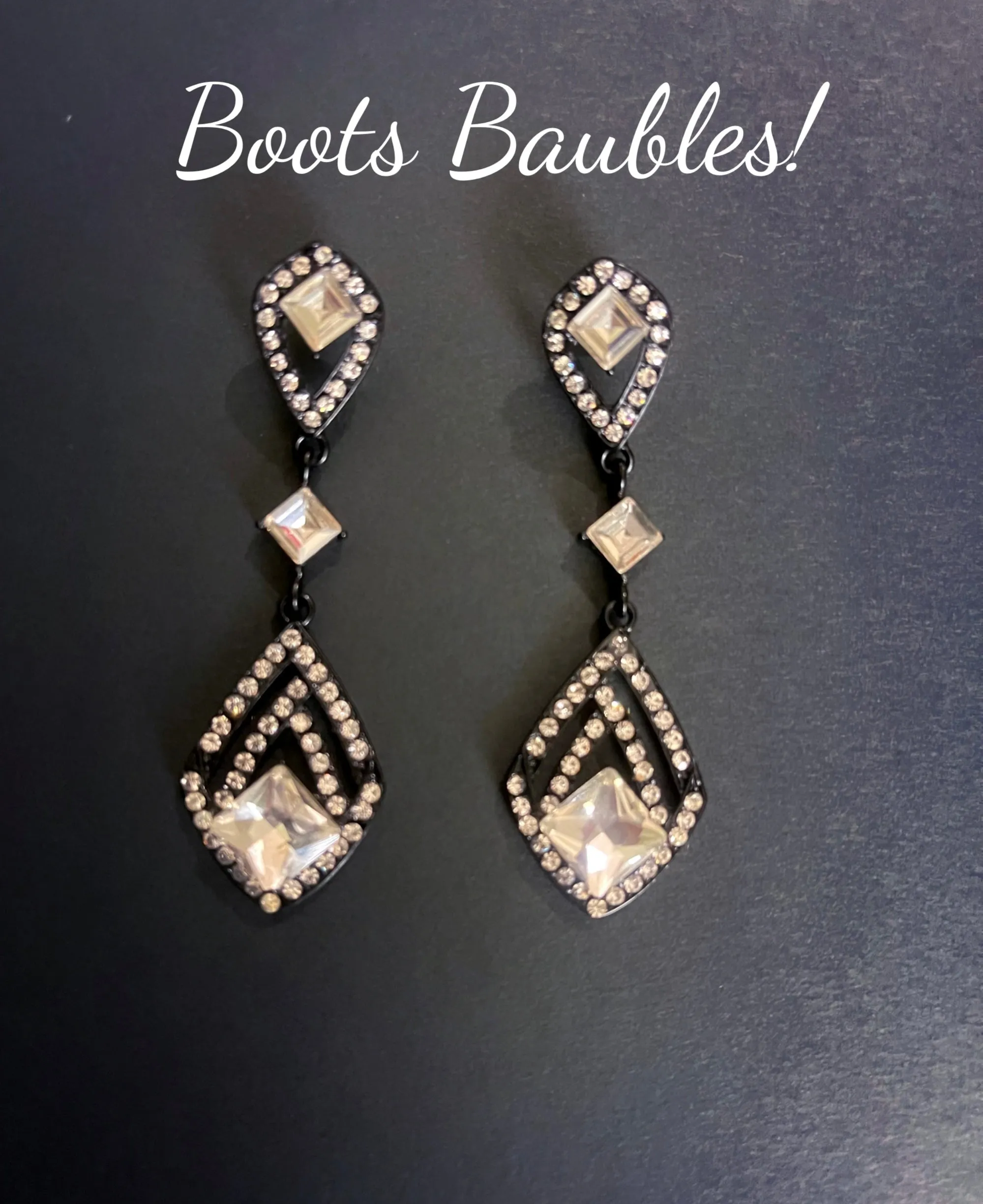 Black rhinestone earrings