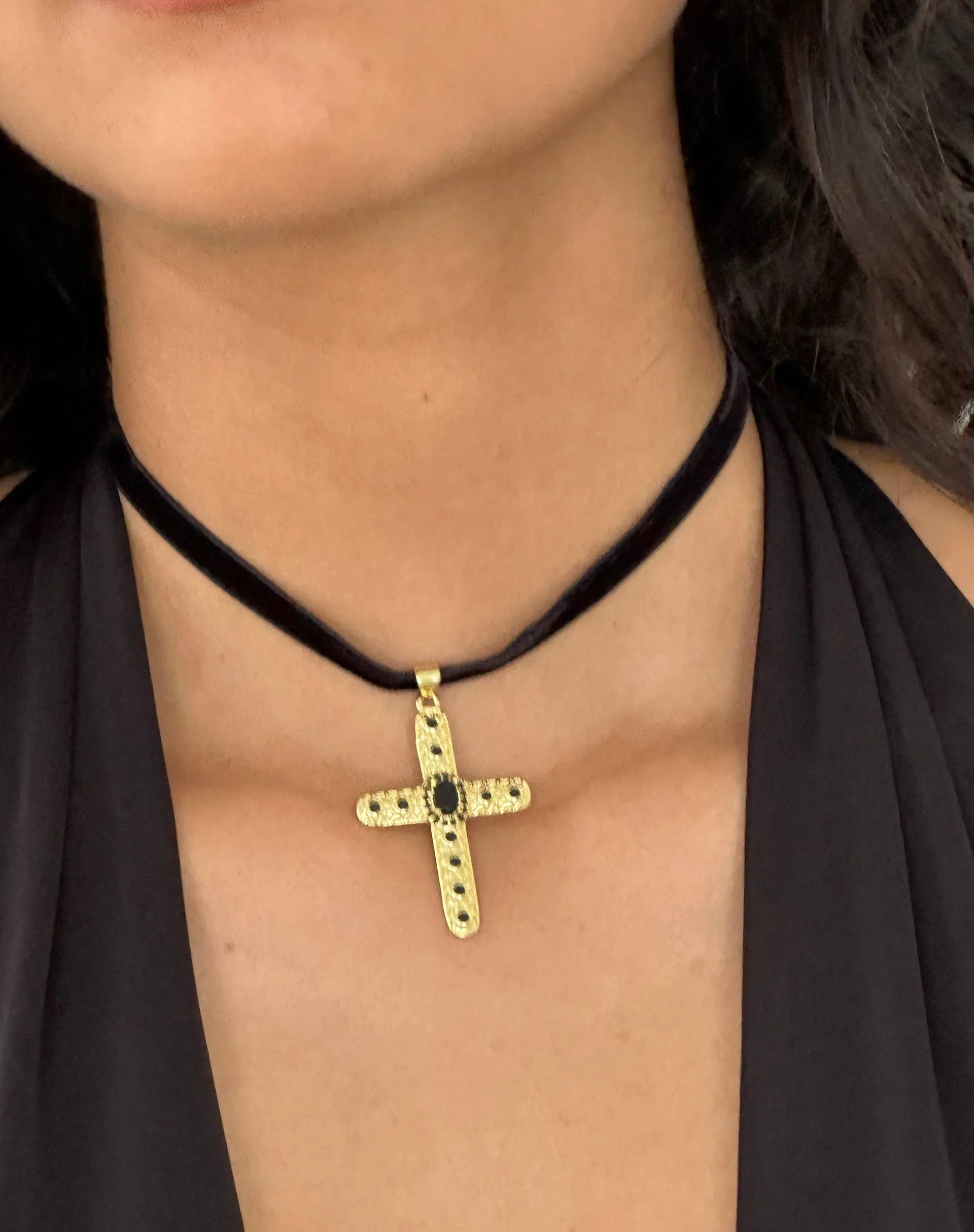 Brooklyn Cross Choker Necklace by Gemini Jewels