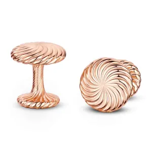 Cannelé Twist cufflink, Silver with Rose Gold Vermeil