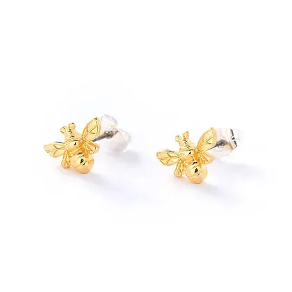 Carrie Elspeth Gold Bumble Bee Stud Earrings