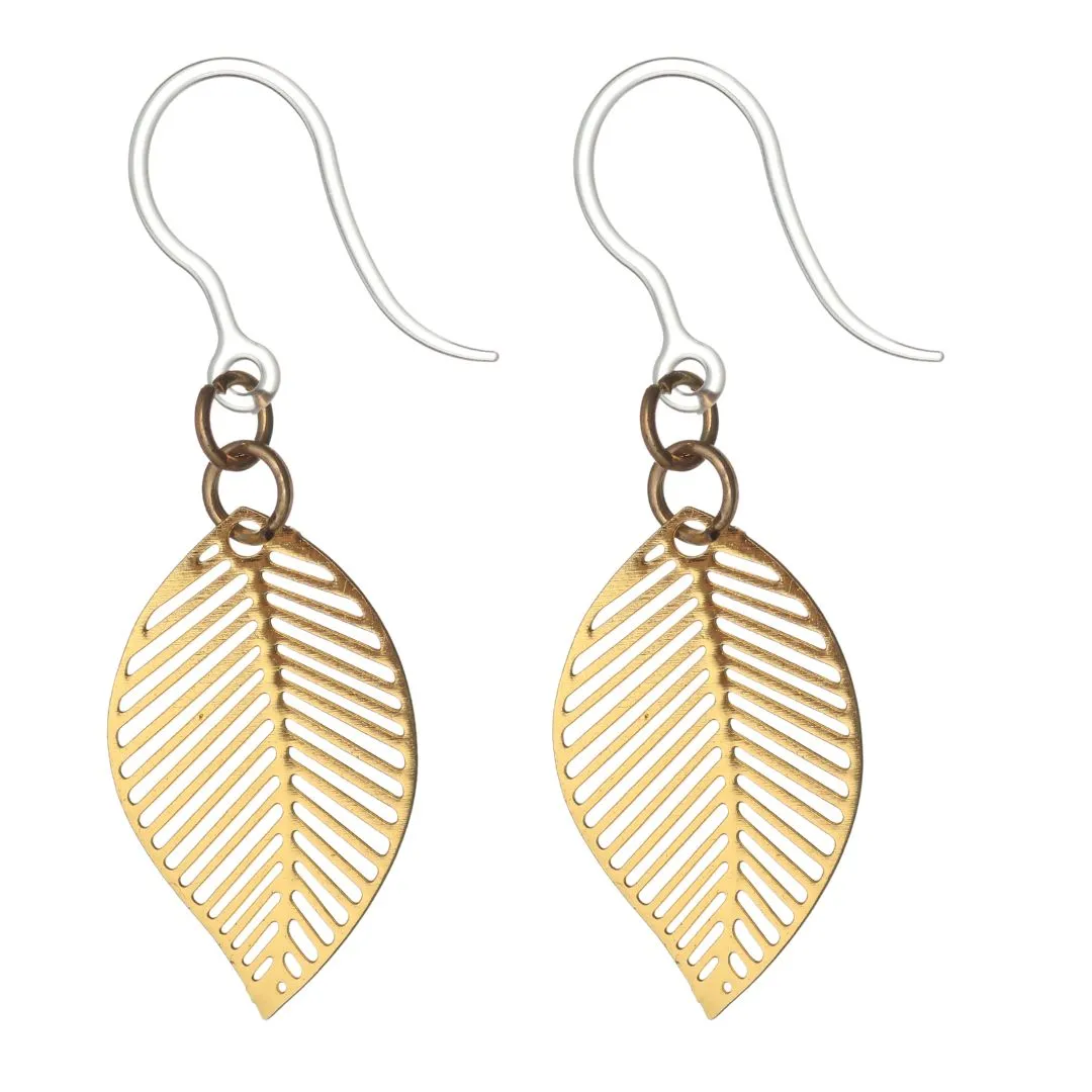 Chevron Leaf Dangles Hypoallergenic Earrings for Sensitive Ears Made with Plastic Posts