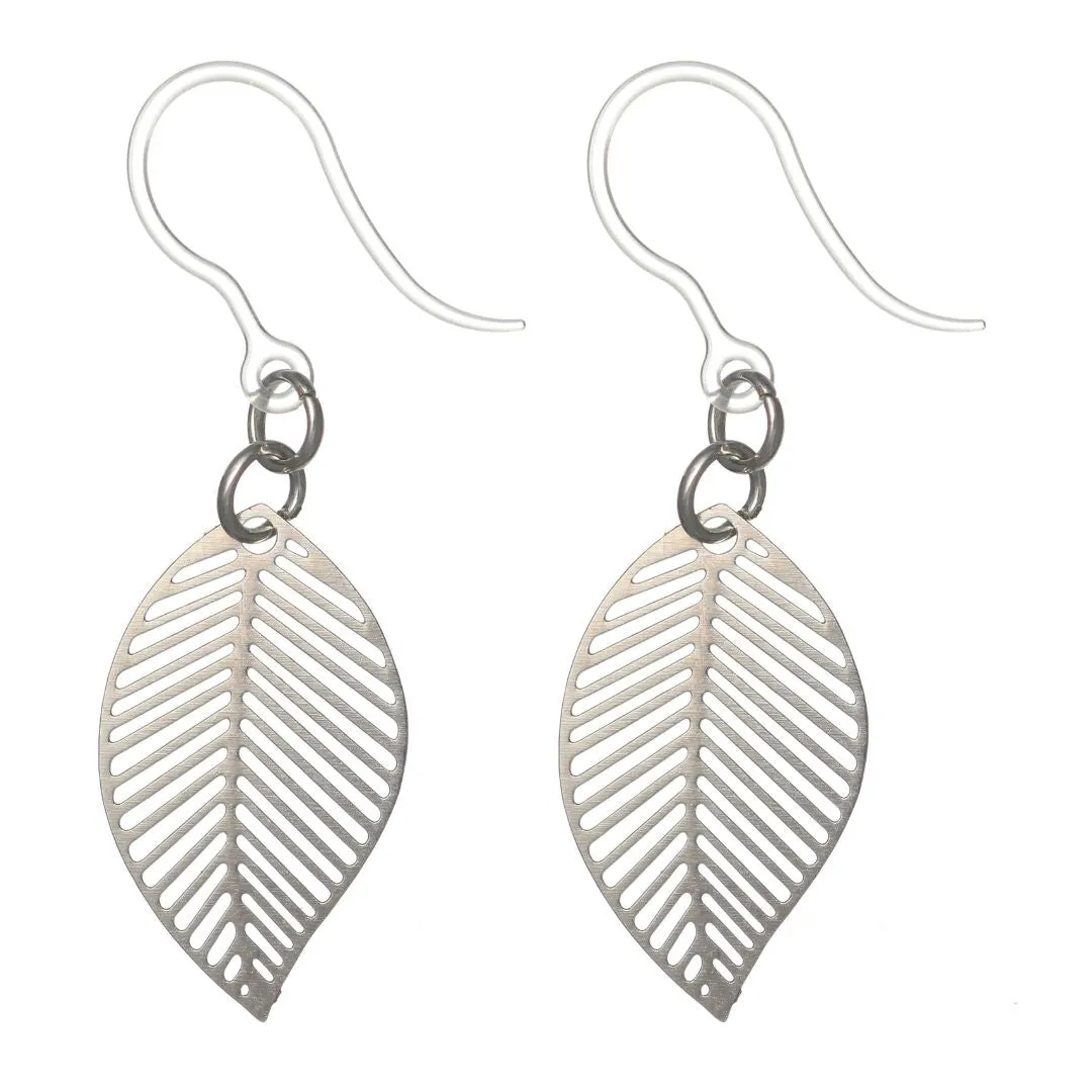 Chevron Leaf Dangles Hypoallergenic Earrings for Sensitive Ears Made with Plastic Posts