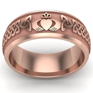 Claddagh Wedding Ring UCL1-14R8M - 14K Rose Gold