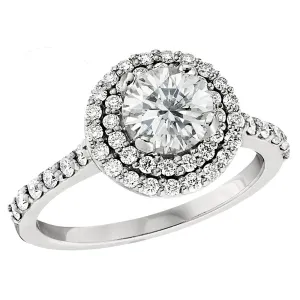 Classic Halo Engagement Rings - Double Diamond Halo