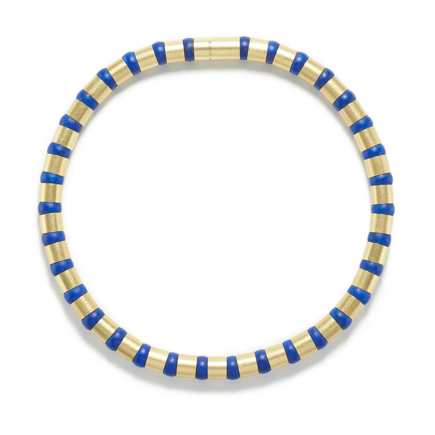 Cleopatra Gold Collier~10mm Lapis Lazuli