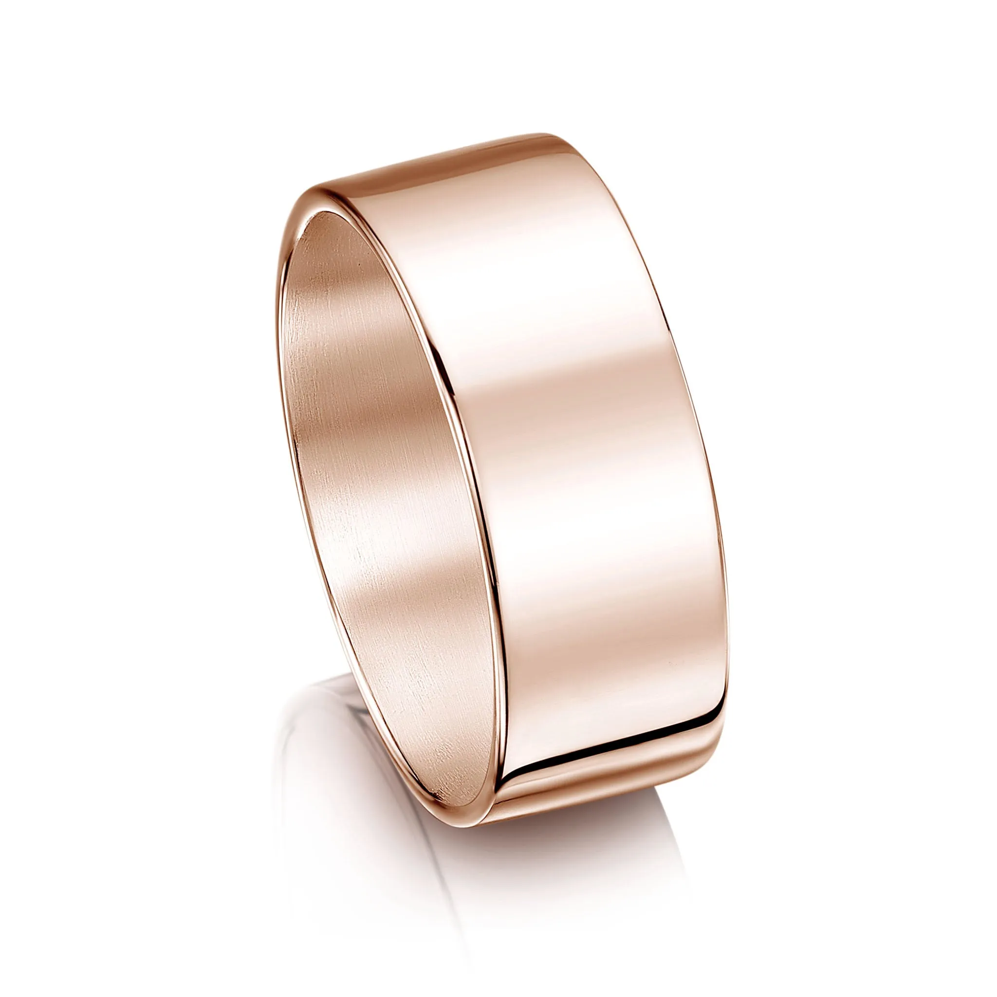 Contemporary 8mm Wedding Ring in 9ct Rose Gold