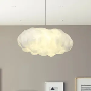 Cotton Minimalist Cloud Pendant Light Kit with Adjustable Warm/White Lighting