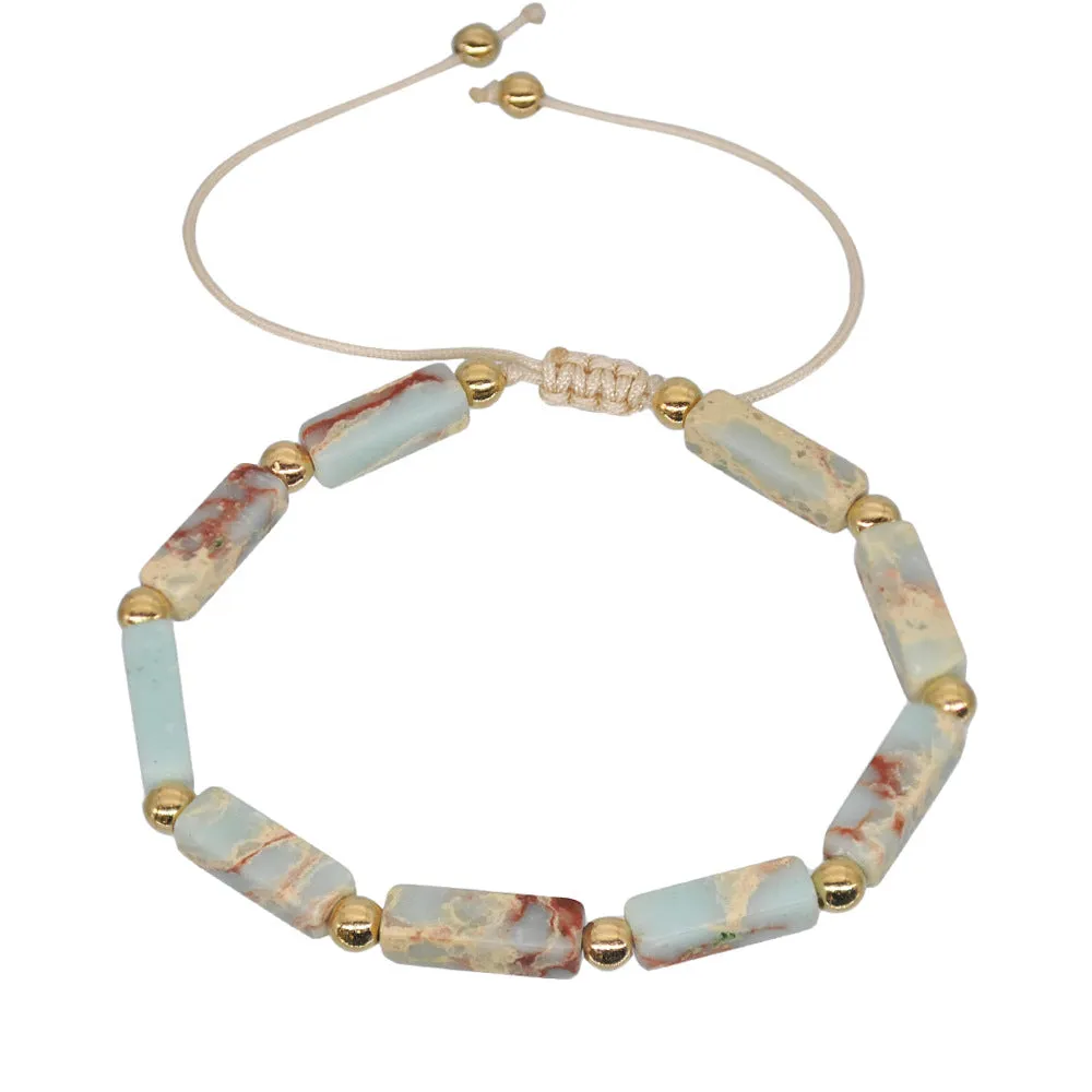 Cube Color Fantasy Agate Braided Bracelet