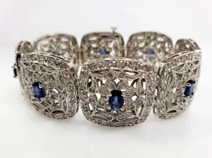 Diamond & Blue Sapphire Bracelet