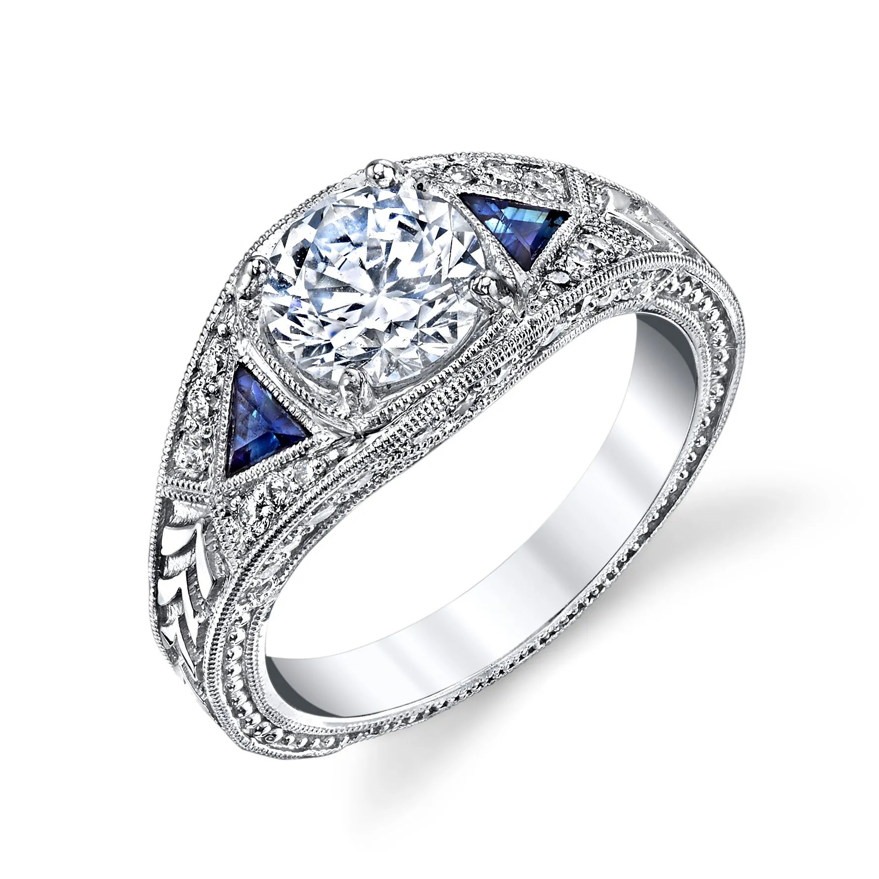 Diamond & Sapphire Engagement Ring Mounting