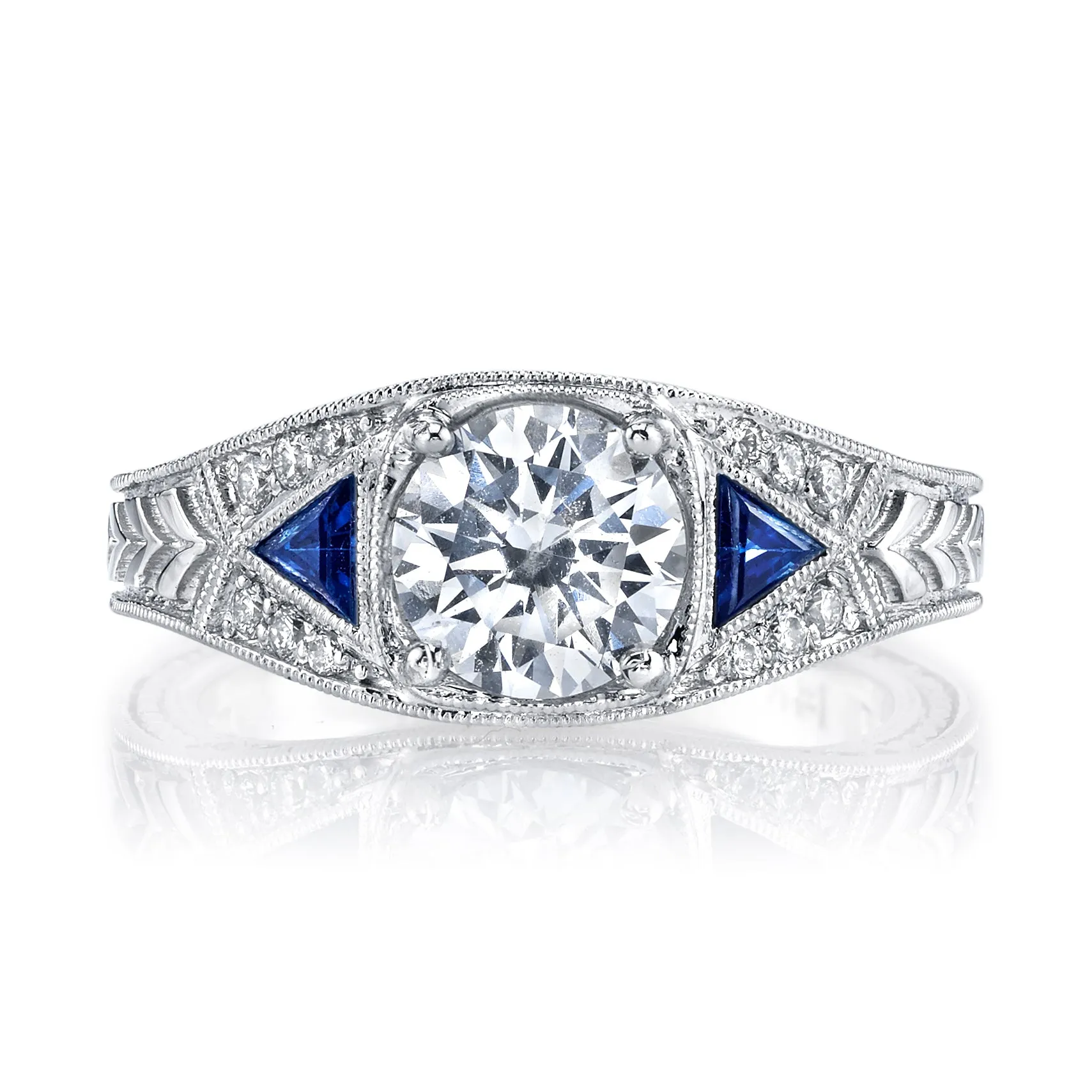 Diamond & Sapphire Engagement Ring Mounting