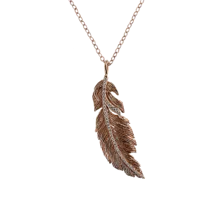 Diamond Feather Pendant Necklace