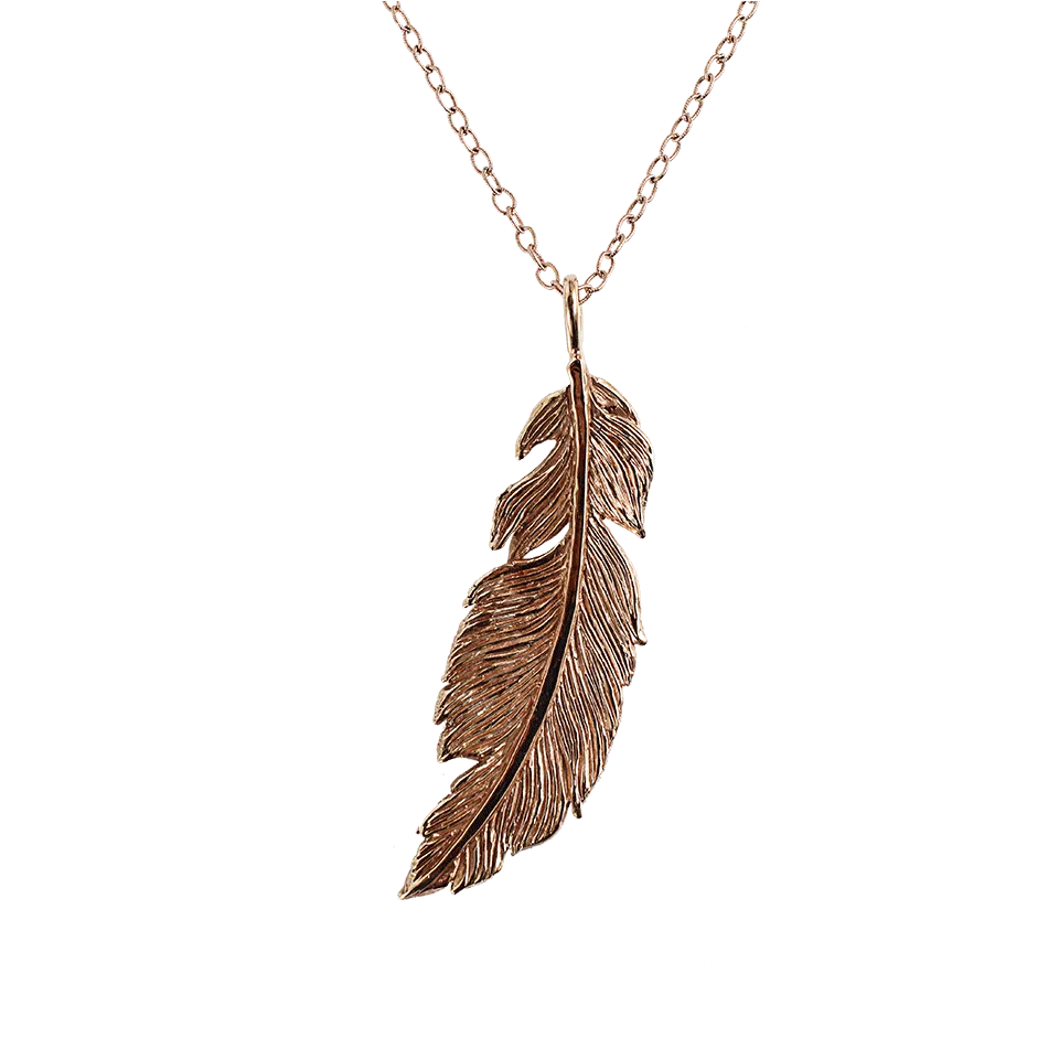 Diamond Feather Pendant Necklace