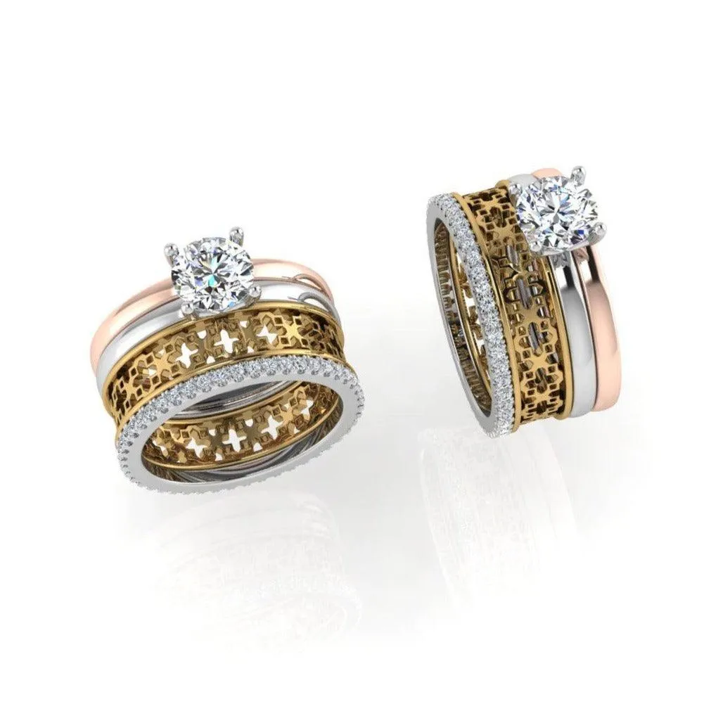 Diamond Stackable Bridal Set Rings