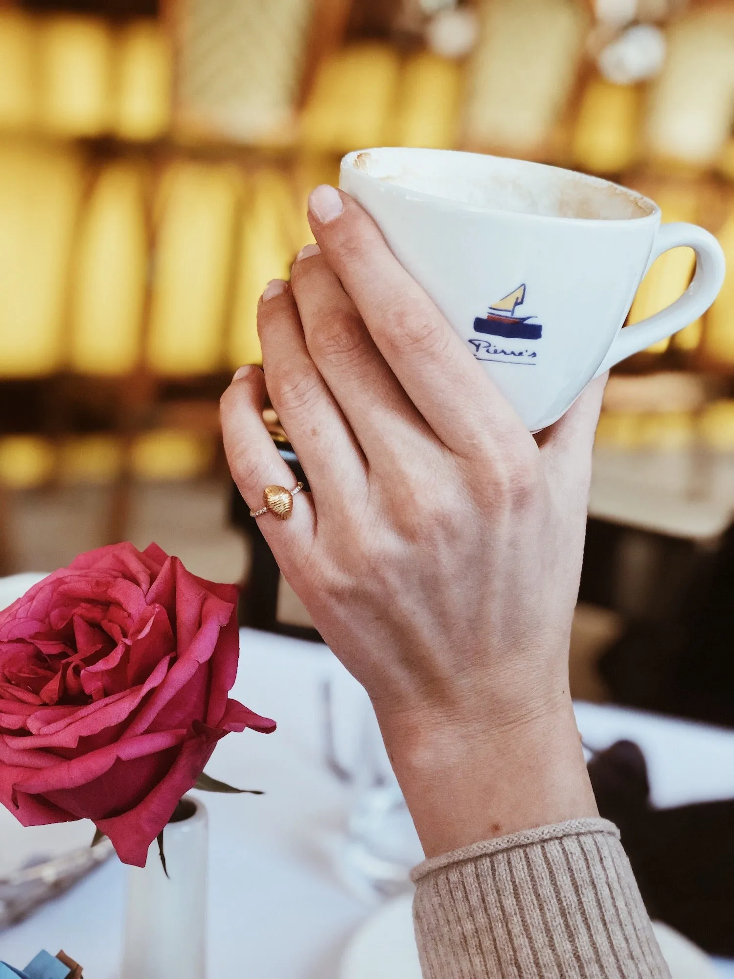 Diamond Thread and Shell Ring