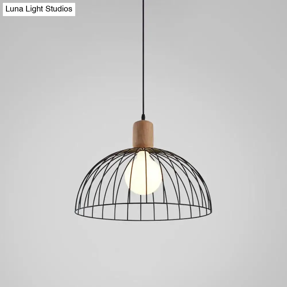 Dome Pendant Lighting - Minimalist Metal Black Pendulum Light for Living Room