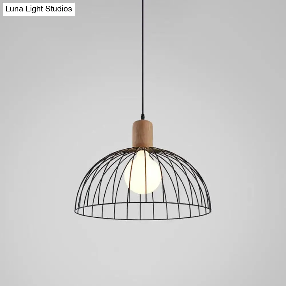 Dome Pendant Lighting - Minimalist Metal Black Pendulum Light for Living Room