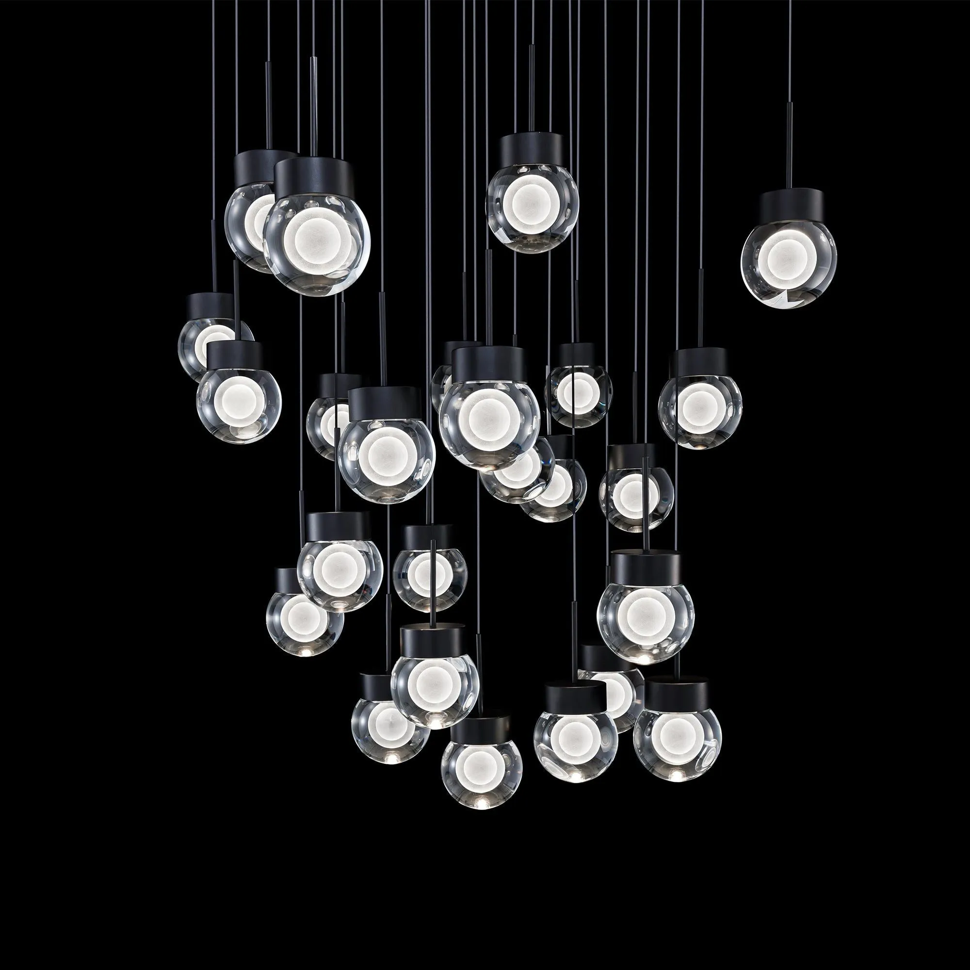 Double Bubble 25-Light 28.8" LED Square Multi Pendant