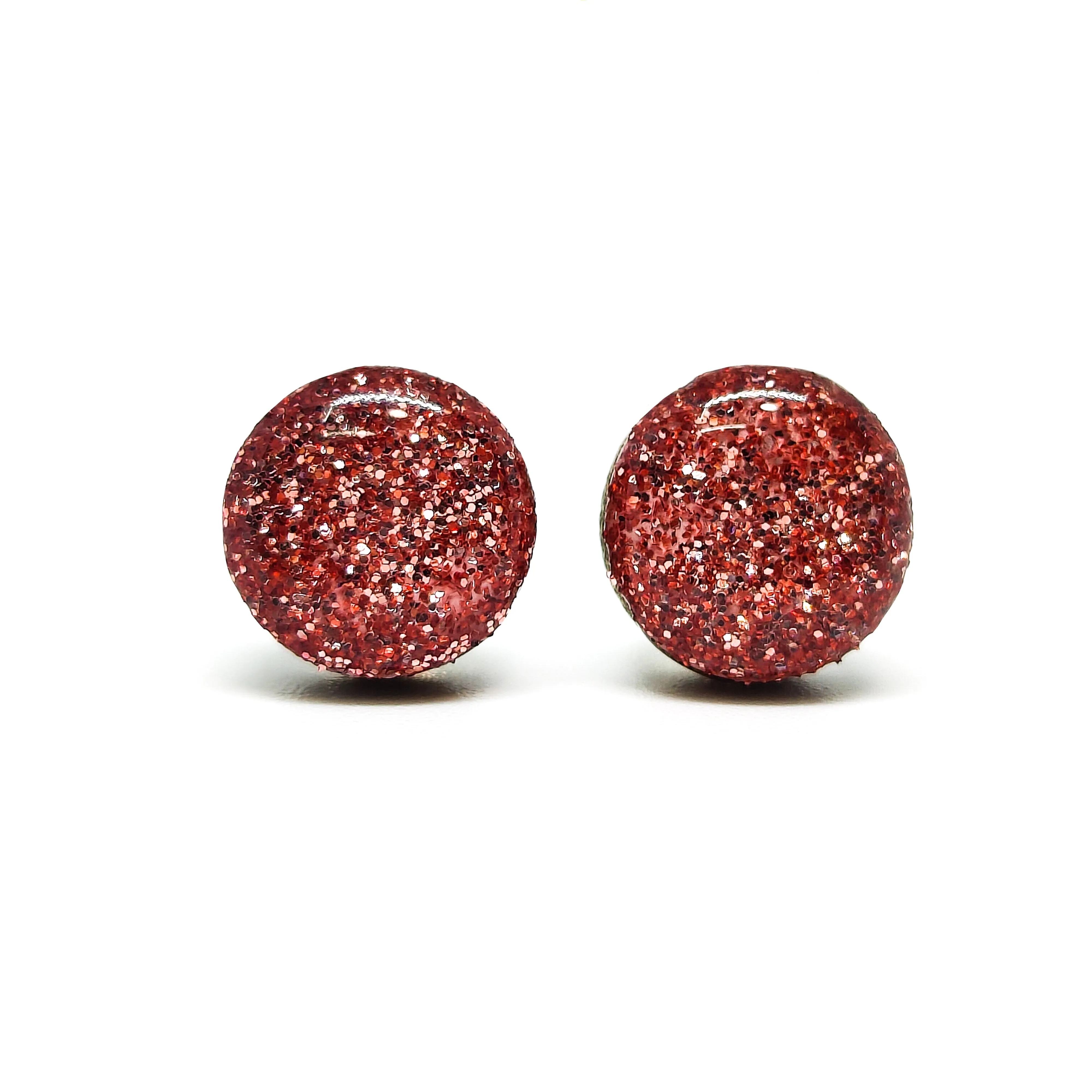 Dusty Rose Sparkle Stud Earrings by Candi Cove Designs