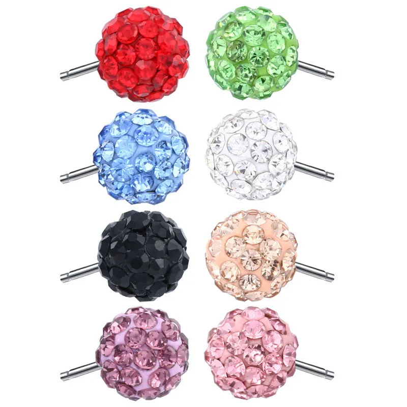 Earrings S925 Silver Ball Stud Earrings Crystal Ball