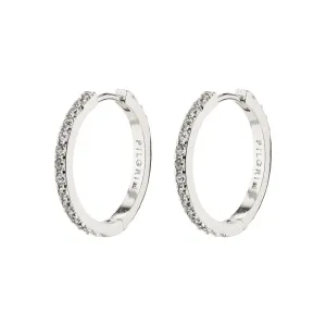 Ebna Med Crystal Hoops | Silver Plated