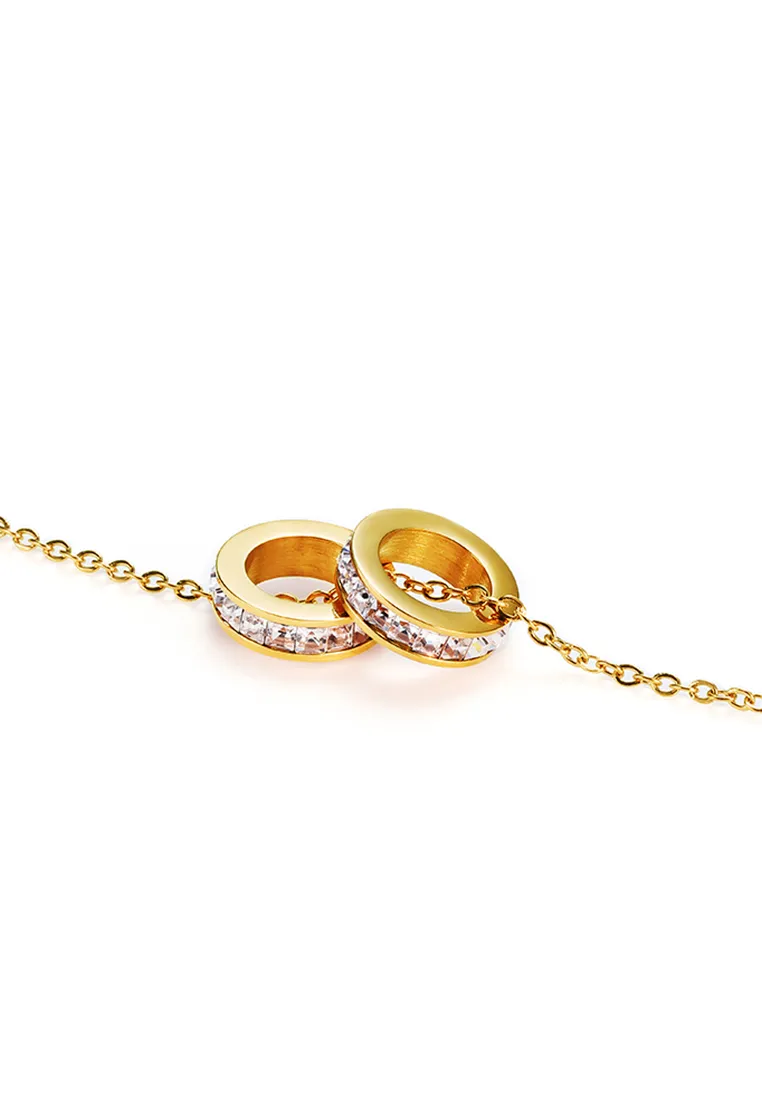 Eloise Zirconia Twin Rings Necklace