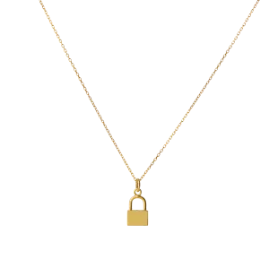 Engravable Vermeil Lock Necklace