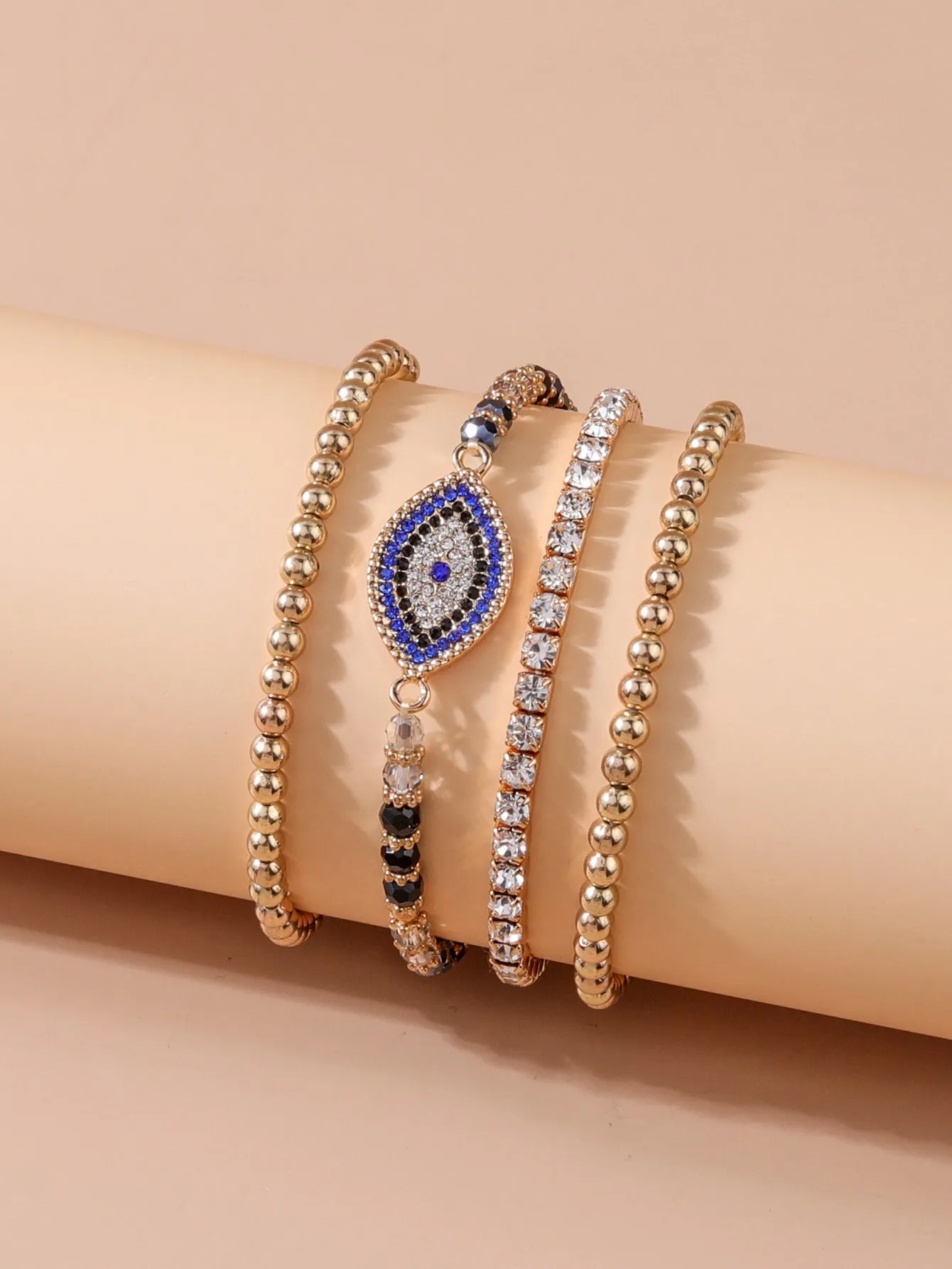 European And American New Simple Rhinestone Bracelet Set