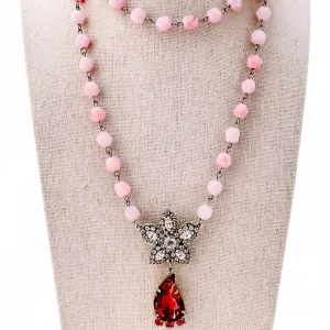 Everything's Coming Up Roses Beaded Bauble Necklace