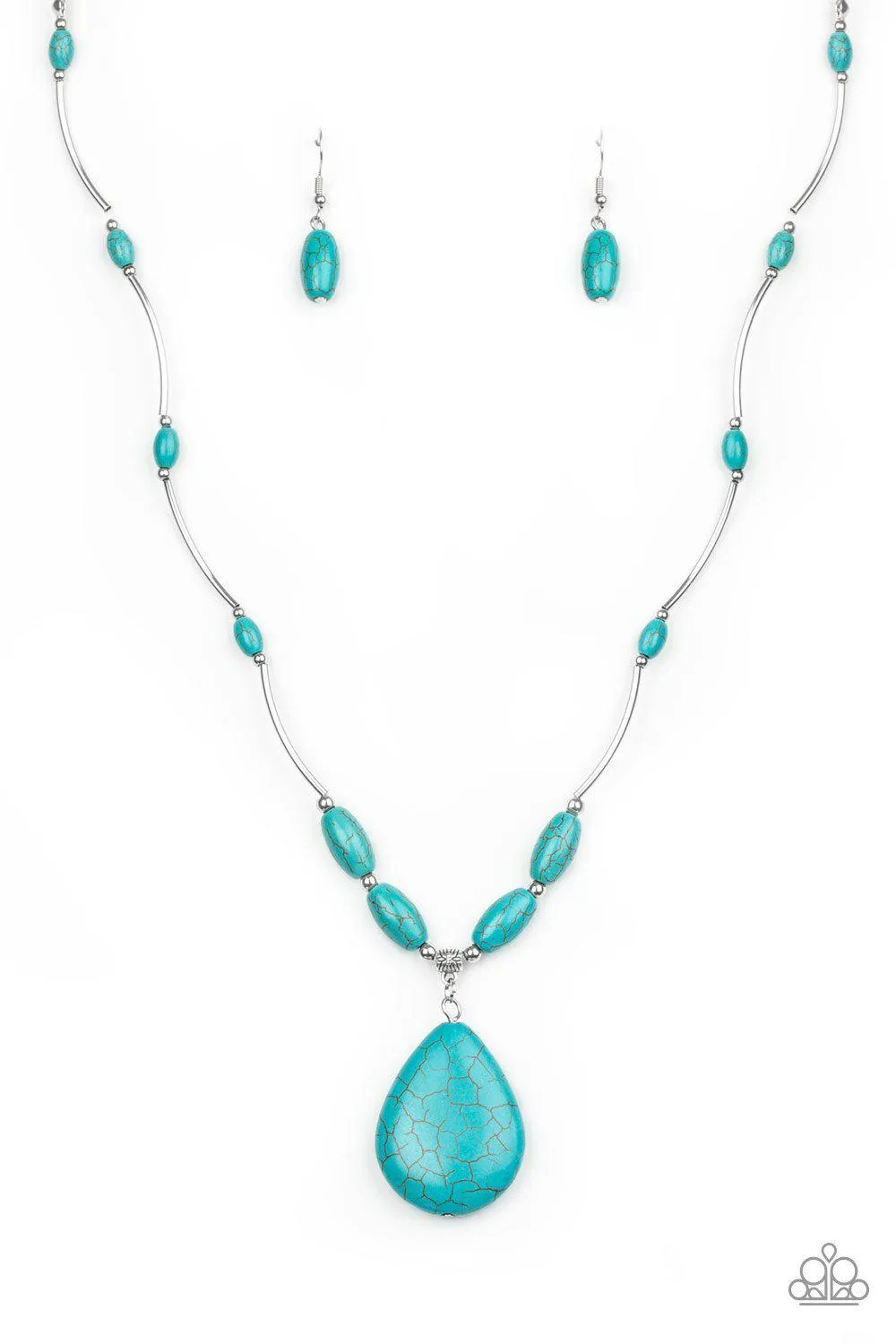 Explore The Elements Turquoise Blue Stone Necklace - Paparazzi Accessories