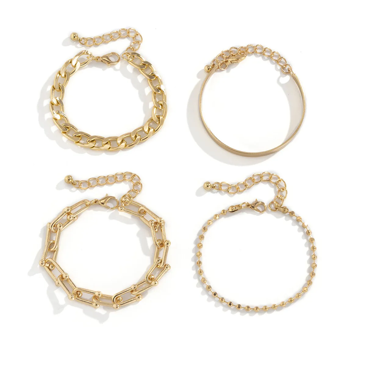 Fashion Creative U-Shaped Buckle Round Bead Chain Bracelet Simple Round Ring Bracelet Bracelet Women